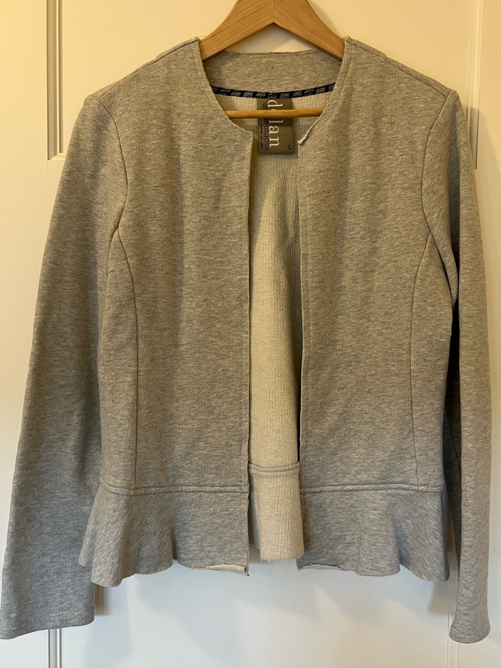 dolan Left Coast Peplum Sweatshirt Jacket • Small • Gray • Made in USA